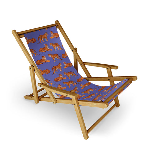 Avenie Tigers in Periwinkle Sling Chair