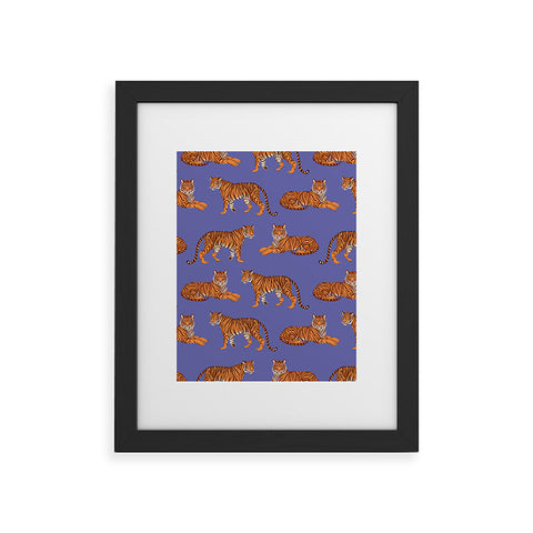 Avenie Tigers in Periwinkle Framed Art Print