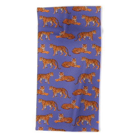 Avenie Tigers in Periwinkle Beach Towel