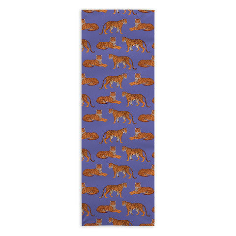 Avenie Tigers in Periwinkle Yoga Towel