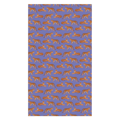 Avenie Tigers in Periwinkle Tablecloth