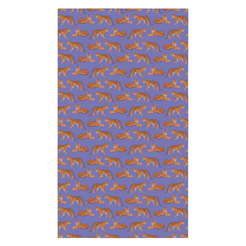 Avenie Tigers in Periwinkle Tablecloth