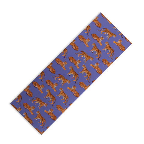 Avenie Tigers in Periwinkle Yoga Mat
