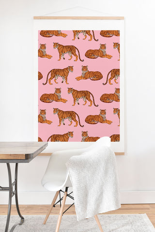 Avenie Tigers in Pink Art Print And Hanger