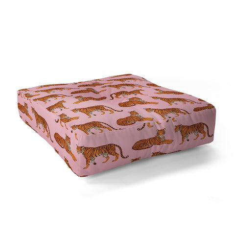 Avenie Tigers in Pink Floor Pillow Square