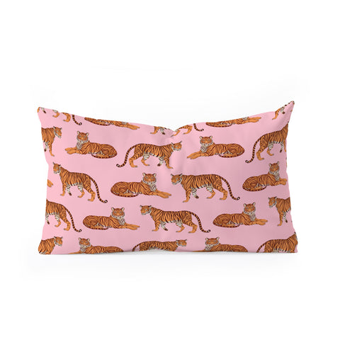 Avenie Tigers in Pink Oblong Throw Pillow
