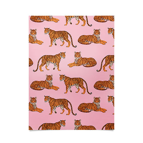Avenie Tigers in Pink Poster