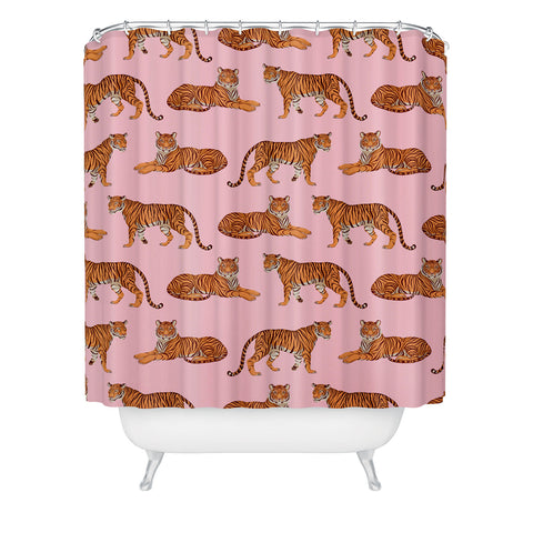 Avenie Tigers in Pink Shower Curtain