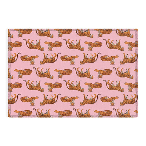 Avenie Tigers in Pink Outdoor Rug