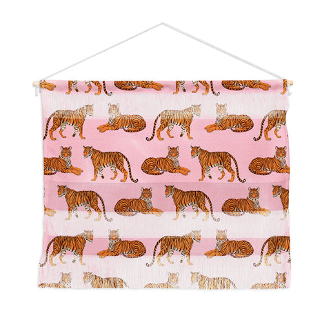 Avenie Tigers in Pink Wall Hanging Landscape