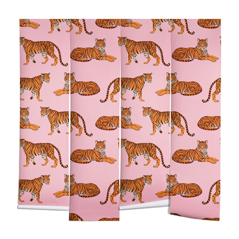 Avenie Tigers in Pink Wall Mural
