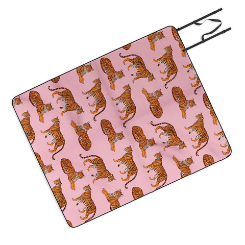 Avenie Tigers in Pink Picnic Blanket