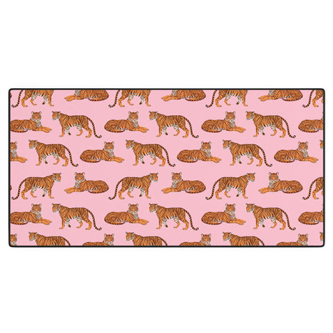 Avenie Tigers in Pink Desk Mat