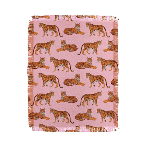 Avenie Tigers in Pink Throw Blanket