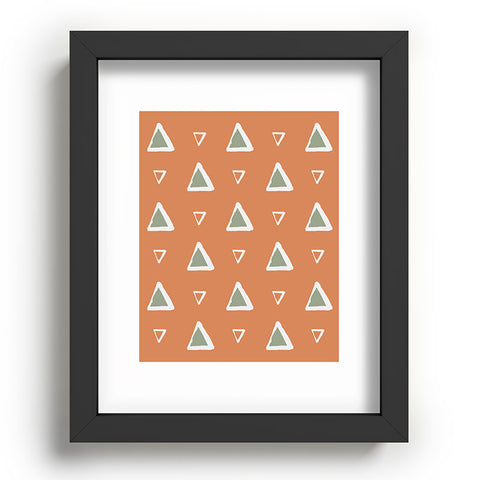Avenie Triangle Pattern Orange Recessed Framing Rectangle