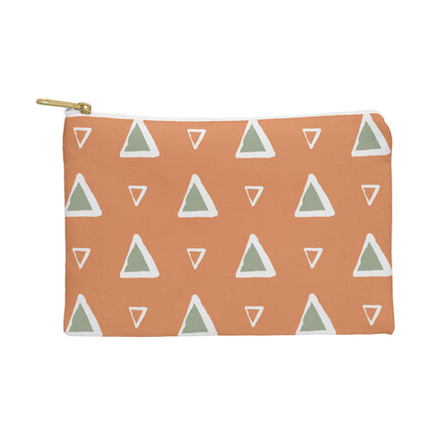 Avenie Triangle Pattern Orange Pouch