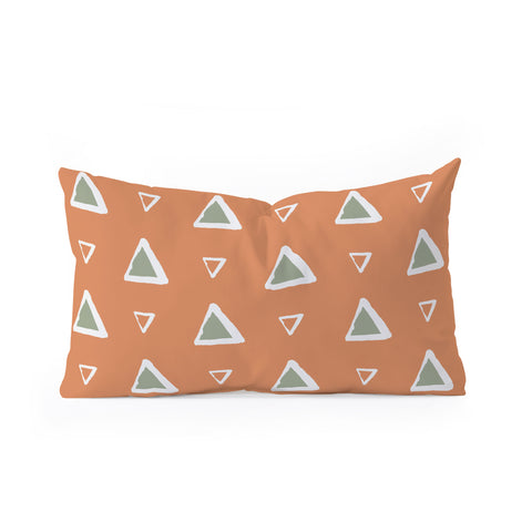 Avenie Triangle Pattern Orange Oblong Throw Pillow