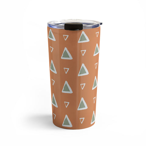 Avenie Triangle Pattern Orange Travel Mug