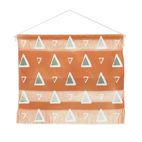 Avenie Triangle Pattern Orange Wall Hanging Landscape