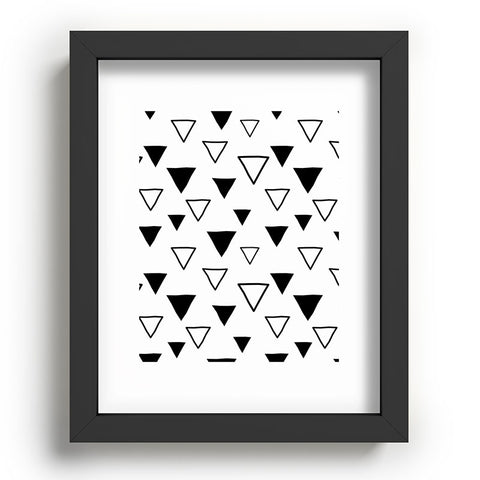 Avenie Triangles Black and White Recessed Framing Rectangle