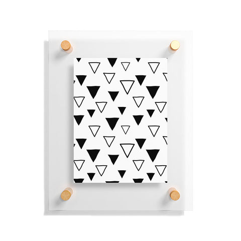 Avenie Triangles Black and White Floating Acrylic Print