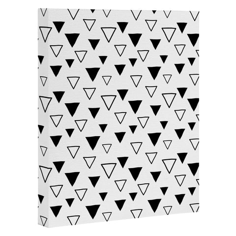 Avenie Triangles Black and White Art Canvas