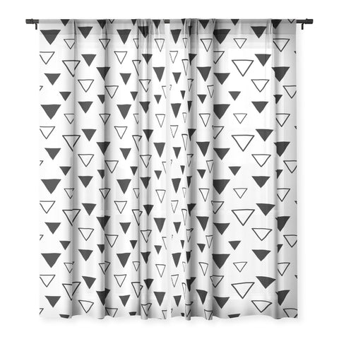 Avenie Triangles Black and White Sheer Non Repeat