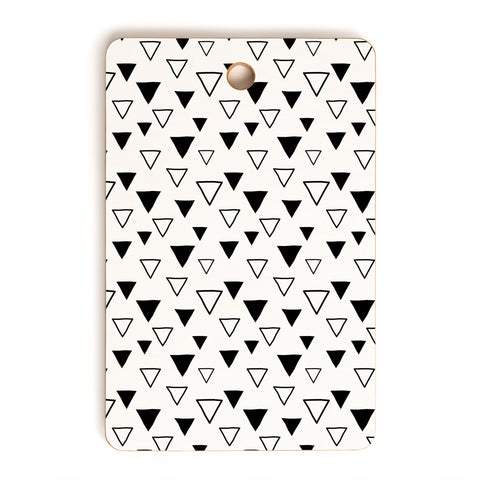 Avenie Triangles Black and White Cutting Board Rectangle