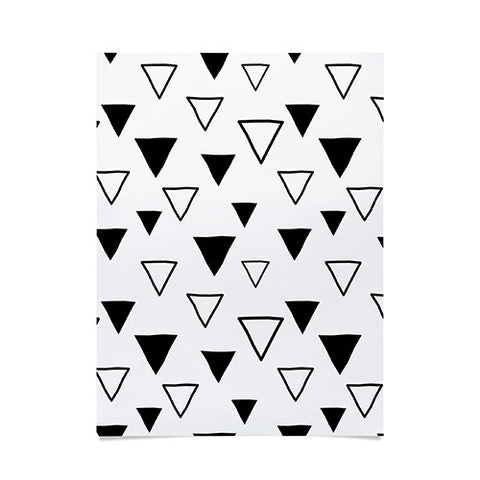 Avenie Triangles Black and White Poster