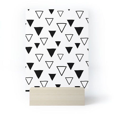 Avenie Triangles Black and White Mini Art Print