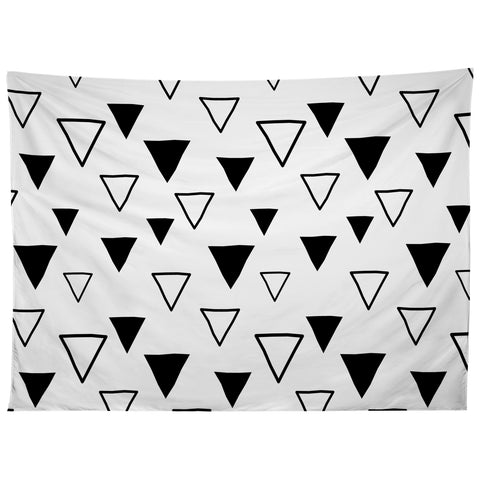 Avenie Triangles Black and White Tapestry