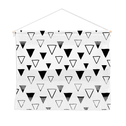 Avenie Triangles Black and White Wall Hanging Landscape