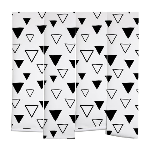 Avenie Triangles Black and White Wall Mural