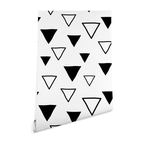 Avenie Triangles Black and White Wallpaper