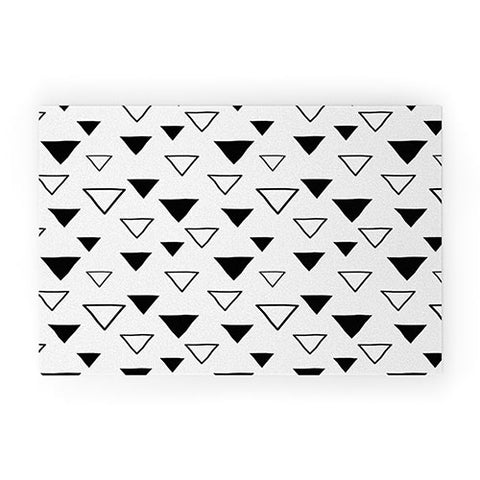 Avenie Triangles Black and White Welcome Mat
