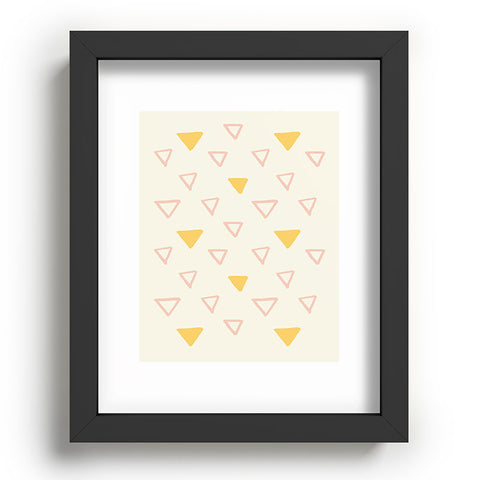 Avenie Triangles Pink and Yellow Recessed Framing Rectangle