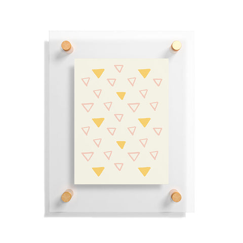 Avenie Triangles Pink and Yellow Floating Acrylic Print
