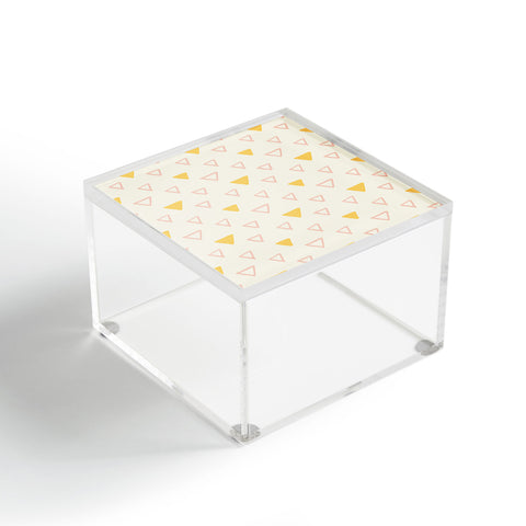 Avenie Triangles Pink and Yellow Acrylic Box