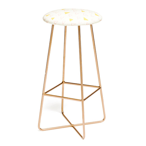Avenie Triangles Pink and Yellow Bar Stool