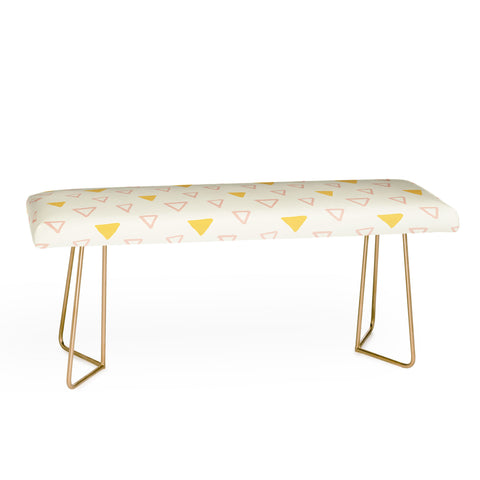 Avenie Triangles Pink and Yellow Bench