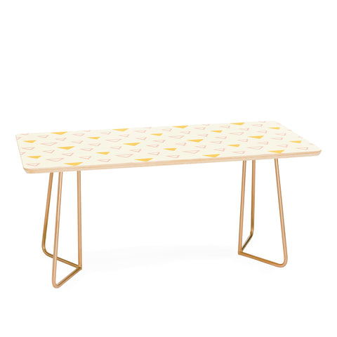 Avenie Triangles Pink and Yellow Coffee Table