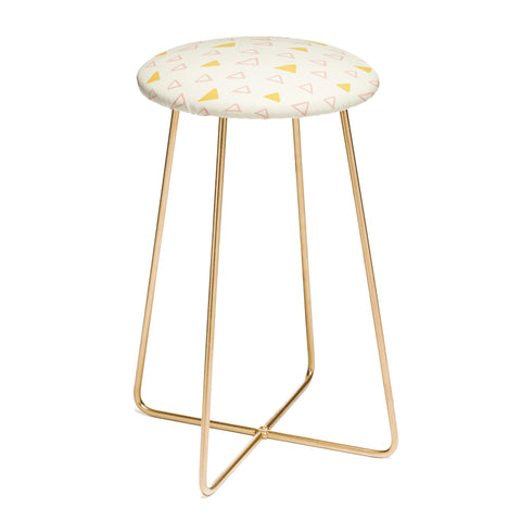 Avenie Triangles Pink and Yellow Counter Stool