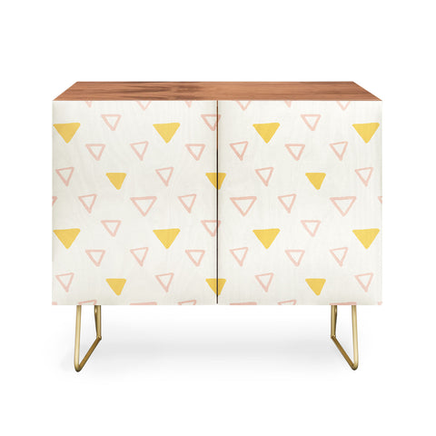 Avenie Triangles Pink and Yellow Credenza
