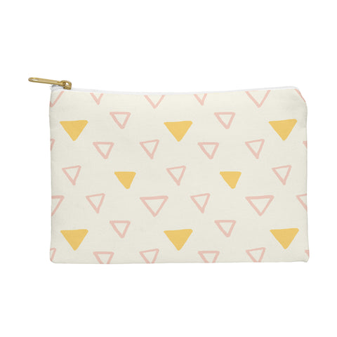 Avenie Triangles Pink and Yellow Pouch