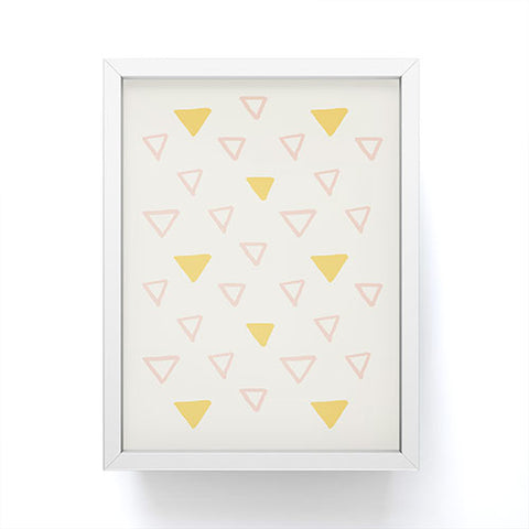 Avenie Triangles Pink and Yellow Framed Mini Art Print