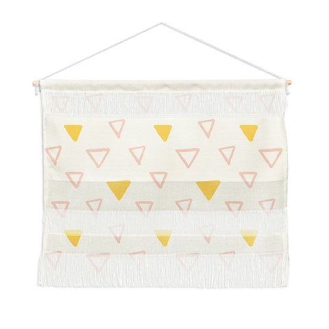 Avenie Triangles Pink and Yellow Wall Hanging Landscape