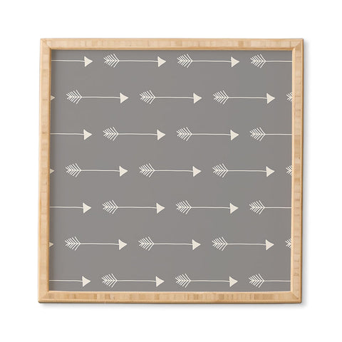 Avenie Tribal Arrows Grey Framed Wall Art