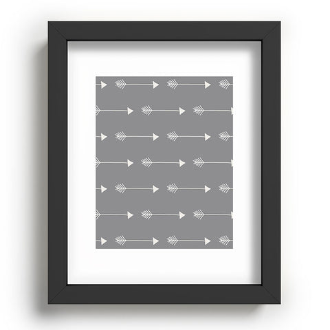Avenie Tribal Arrows Grey Recessed Framing Rectangle