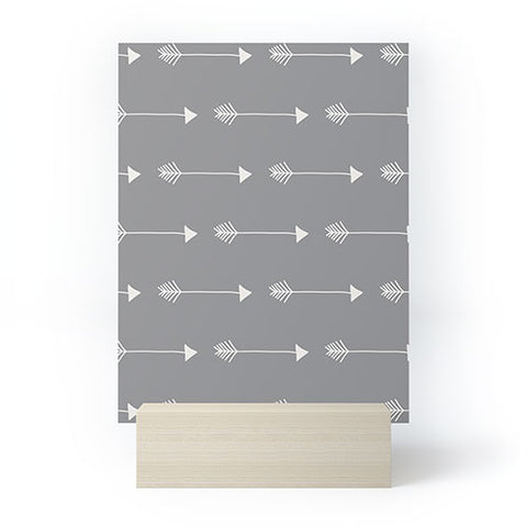 Avenie Tribal Arrows Grey Mini Art Print