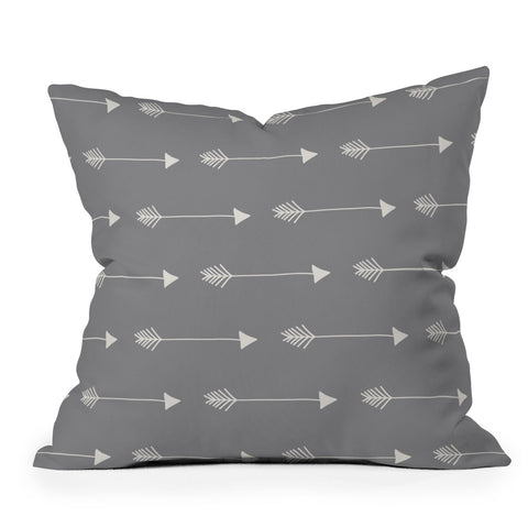 Avenie Tribal Arrows Grey Throw Pillow